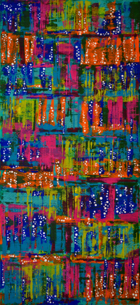 Painting titled "Colorful Spots (082)" by Sevil Ahmadian, Original Artwork, Acrylic