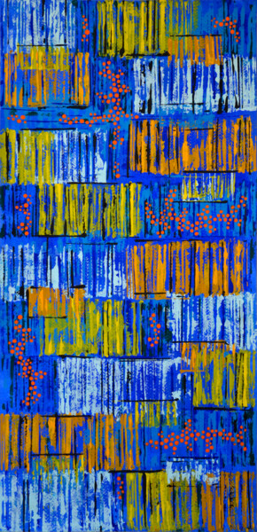Malerei mit dem Titel "Colorful Spots (100)" von Sevil Ahmadian, Original-Kunstwerk, Acryl