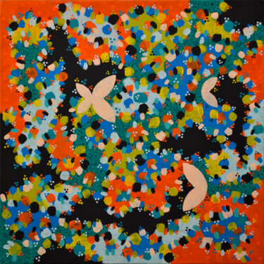 Pintura intitulada "Invasion of Butterf…" por Sevil Ahmadian, Obras de arte originais, Acrílico