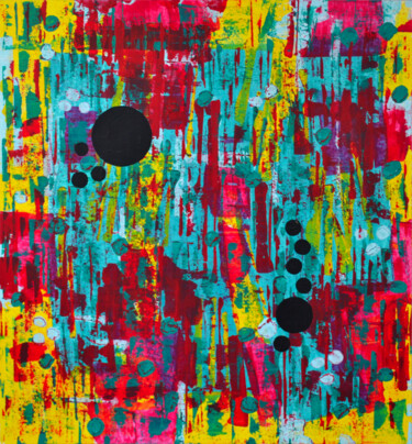 Malerei mit dem Titel "Colorful Spots (109)" von Sevil Ahmadian, Original-Kunstwerk, Acryl