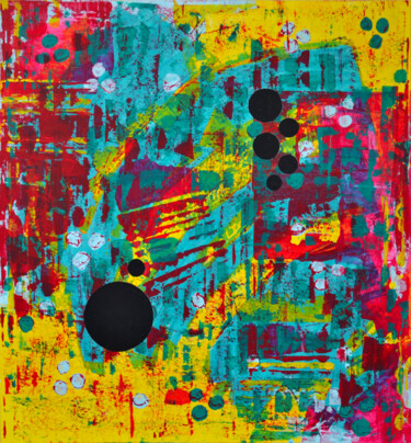 Malerei mit dem Titel "Colorful Spots (112)" von Sevil Ahmadian, Original-Kunstwerk, Acryl