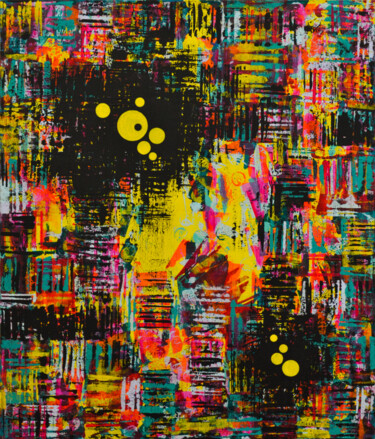 Painting titled "Colorful Spots (124)" by Sevil Ahmadian, Original Artwork, Acrylic
