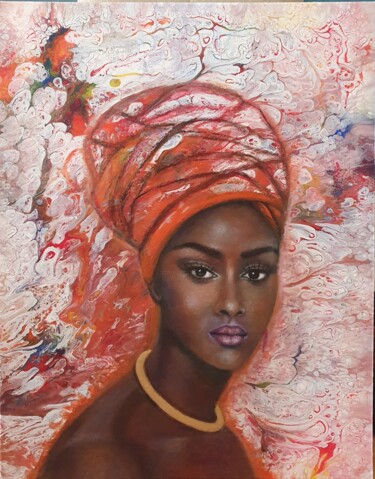 Malerei mit dem Titel "African Diamond" von Sevinj Huseyin, Original-Kunstwerk, Acryl