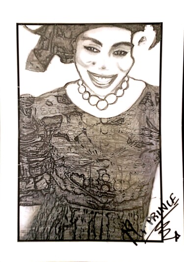 Drawing titled "ART38" by Sewa Situ Prince-Agbodjan, Original Artwork, Pencil Mounted on Cardboard