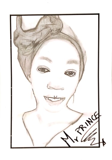 Drawing titled "ART41" by Sewa Situ Prince-Agbodjan, Original Artwork, Pencil Mounted on Cardboard