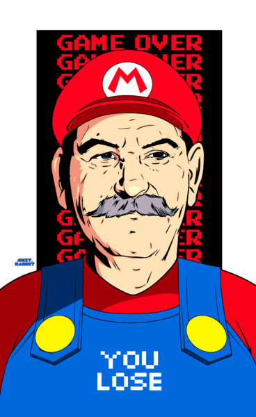 Drawing titled "Staline Mario ( You…" by Sexy Rabbit, Original Artwork, Digital Photography