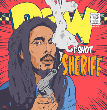 Dessin intitulée "I Shot The Sheriff" par Sexy Rabbit, Œuvre d'art originale, Photographie numérique