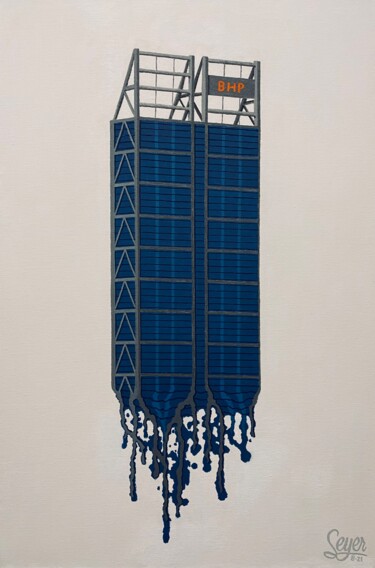 Картина под названием "Project 3" - Seyer Merzaie, Подлинное произведение искусства, Акрил Установлен на Деревянная рама для…