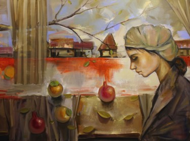 Painting titled "Lose (60x80cm, oil/…" by Seyran Mejanyan, Original Artwork, Oil Mounted on Wood Stretcher frame