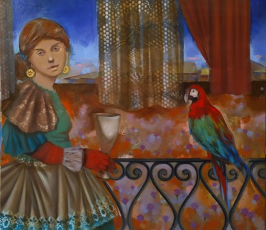 Pintura titulada "Evening (70x80cm, o…" por Seyran Mejanyan, Obra de arte original, Oleo Montado en Bastidor de camilla de m…