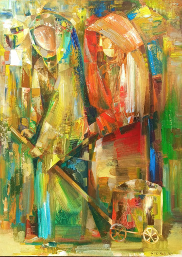 Pintura titulada "Way (50x70cm oil/ca…" por Seyran, Obra de arte original, Oleo Montado en Bastidor de camilla de madera