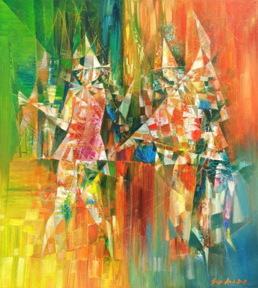 绘画 标题为“Clowns (50x60cm oil…” 由Seyran, 原创艺术品, 油 安装在木质担架架上