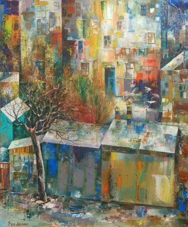 Картина под названием "Warm winter (60x50c…" - Seyran, Подлинное произведение искусства, Масло Установлен на Деревянная рама…