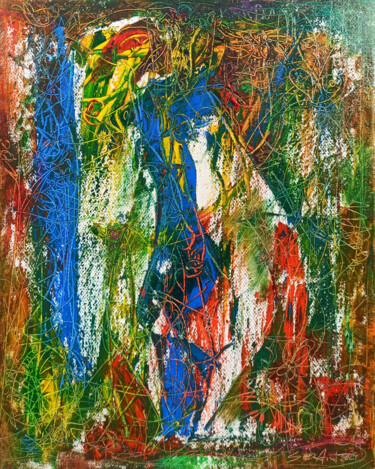 Картина под названием "SPRING WIND" - Seyran, Подлинное произведение искусства, Масло Установлен на Деревянная рама для носи…