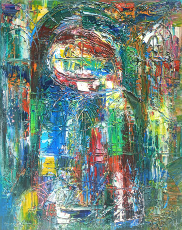 Pintura titulada "Abstract Prayer" por Seyran, Obra de arte original, Oleo Montado en Bastidor de camilla de madera