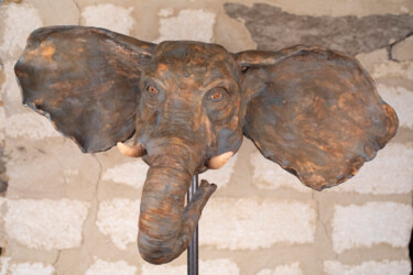 Sculpture intitulée "Éléphant" par Seys Sculpture, Œuvre d'art originale, Terre cuite