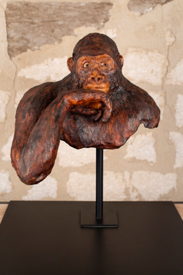 Sculpture intitulée "Koko pensive" par Seys Sculpture, Œuvre d'art originale, Terre cuite