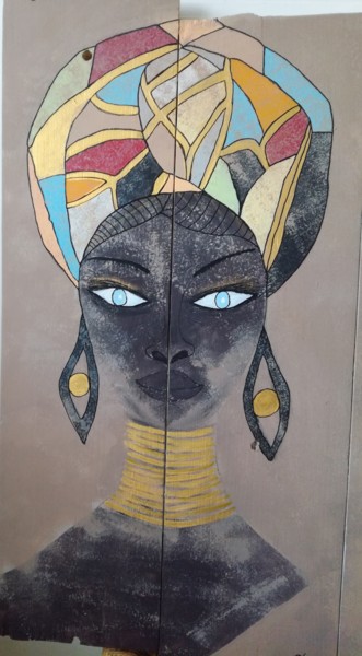Pintura intitulada "Série STYL'AFRIQUE17" por Sandrine Fiacre, Obras de arte originais, Acrílico