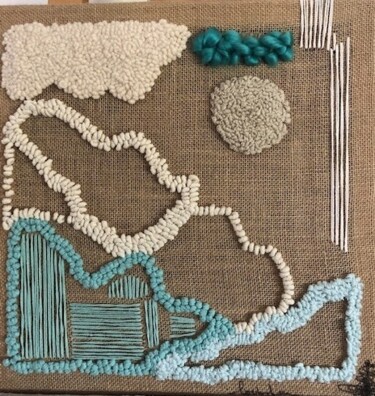 Textile Art titled "Art textile 3" by Sandrine Fiacre, Original Artwork, Embroidery