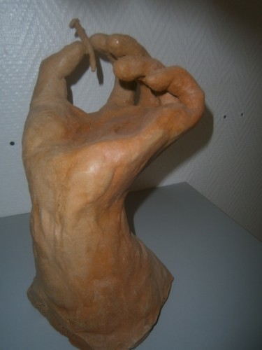 Sculpture intitulée "la main et le clou" par Stephane Flouriot, Œuvre d'art originale, Terre cuite