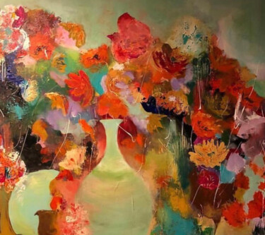 Peinture intitulée "Home of flower" par Karan Hadad, Œuvre d'art originale, Aquarelle