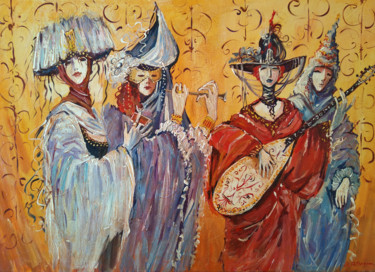 Картина под названием "Masquerade #1" - Sona Petrosyan, Подлинное произведение искусства, Акрил