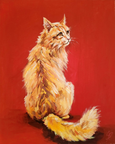 Картина под названием "Cat #1" - Sona Petrosyan, Подлинное произведение искусства, Акрил
