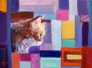 Картина под названием "Cat #3" - Sona Petrosyan, Подлинное произведение искусства, Акрил