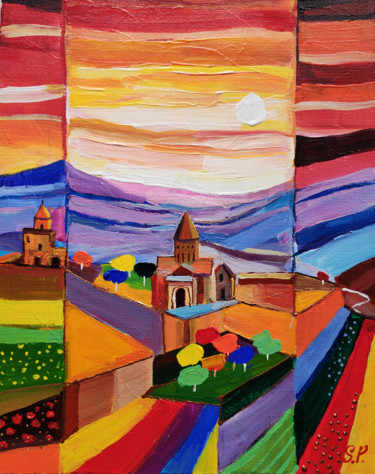 Картина под названием "Tatev monastery" - Sona Petrosyan, Подлинное произведение искусства, Акрил