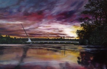 Sundial Bridge, Redding, CA Картина под названием "Sundial Bridge, Red…" - Suzanne B Gibbs, Подлинное произведение искусства, Масло