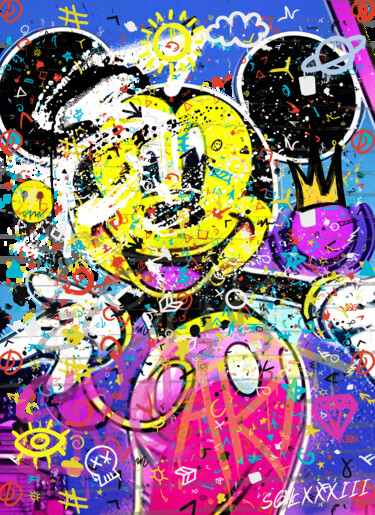 Digitale Kunst getiteld "Streetart mouse" door Sglxxxiii, Origineel Kunstwerk, Digitale collage