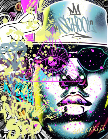 Digitale Kunst mit dem Titel "Streetart bigstar" von Sglxxxiii, Original-Kunstwerk, Digitale Malerei