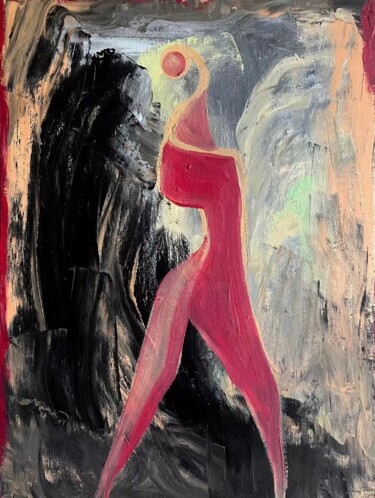 Painting titled "Moving forward in t…" by Sha Kama, Original Artwork, Acrylic