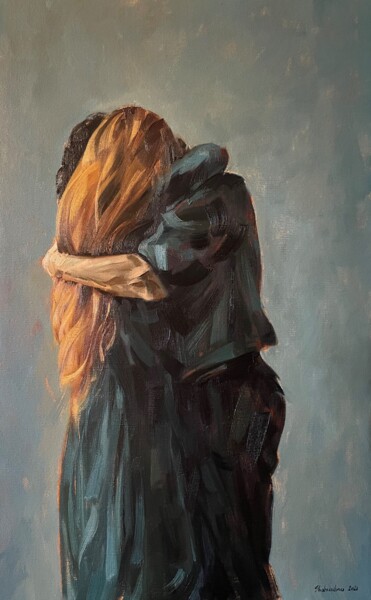 Proximity Painting titled "Proximity" by Alena Shaburdina, Original Art, Oil Mounted on Stretcher frame