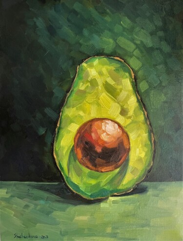 Pittura intitolato "Avocado" da Alena Shaburdina, Opera d'arte originale, Olio