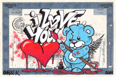 Peinture intitulée "I Love You" par Shadee K, Œuvre d'art originale, Acrylique
