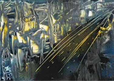 Peinture intitulée "Ville et autoroute…" par Shadowmoon, Œuvre d'art originale