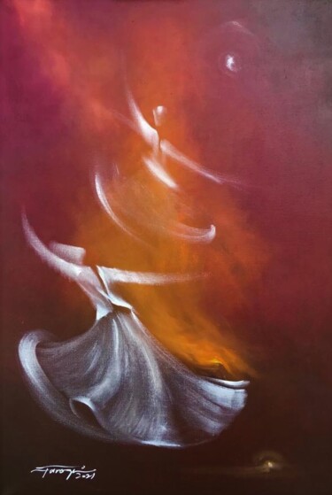"Whirling Dervishes…" başlıklı Tablo Shafique Farooqi tarafından, Orijinal sanat, Petrol