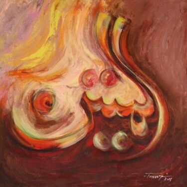 Painting titled "Al-Muteen Allah Name" by Shafique Farooqi, Original Artwork, Oil