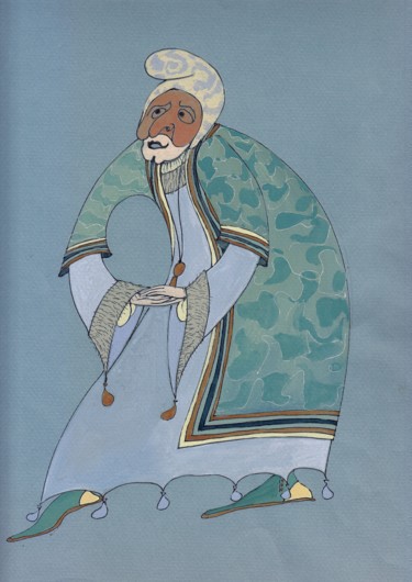 Рисунок под названием "Vizier" - Olga Shagalina, Подлинное произведение искусства, Карандаш