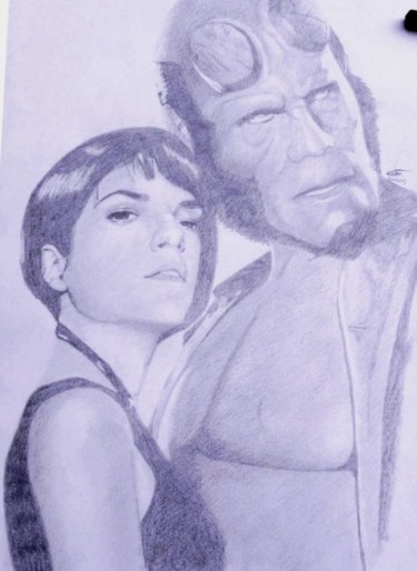 Drawing titled "hellboy" by Shaggy, Original Artwork, Other