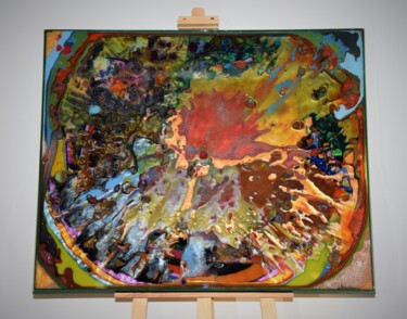 Peinture intitulée "Red Is Gome" par Shagmac, Œuvre d'art originale, Pigments Monté sur Châssis en bois