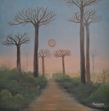 Malarstwo zatytułowany „SUNSET IN MORONDAVA” autorstwa Shaheera Sandhu, Oryginalna praca, Olej