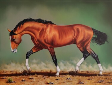 Painting titled "Horse #5" by Shahen Aleksandryan, Original Artwork, Oil