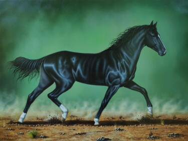 Painting titled "Horse #2" by Shahen Aleksandryan, Original Artwork, Oil