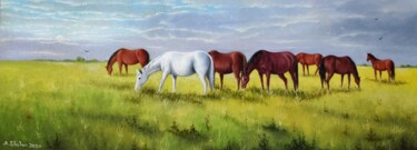 Schilderij getiteld "Horse #7" door Shahen Aleksandryan, Origineel Kunstwerk, Olie
