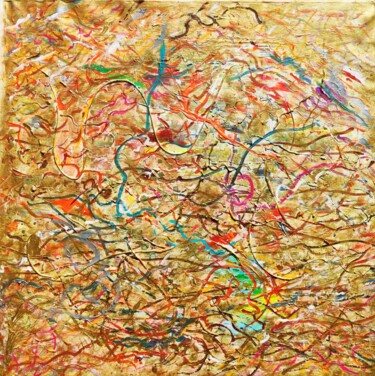 Malerei mit dem Titel "Dreams of Gold" von Shahid Zuberi, Original-Kunstwerk, Acryl