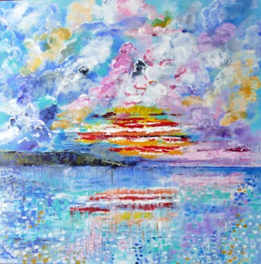 Painting titled "Pink Dreamscape" by Shahid Zuberi, Original Artwork, Acrylic