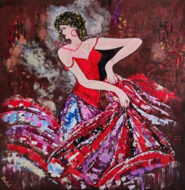 Painting titled "Dance of Ecstasy" by Shahid Zuberi, Original Artwork, Acrylic Mounted on Wood Stretcher frame