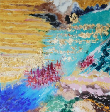 Картина под названием "Cascade of Desires" - Shahid Zuberi, Подлинное произведение искусства, Акрил